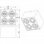 LED Plafondspot - Trion Bisqy - GU10 Fitting - 4-lichts - Vierkant - Mat Zwart - Aluminium Lijntekening