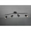 LED Plafondspot - Trion Toluno - 12W - Warm Wit 3000K - 4-lichts - Rechthoek - Mat Zwart - Kunststof 3