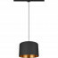 LED Railverlichting - Hanglamp - Trion Dual Hostons - 2 Fase - E27 Fitting - Rond - Mat Zwart/Goud - Textiel 4