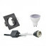 LED Spot Set - GU10 Fitting - Dimbaar - Inbouw Vierkant - Mat Zwart - 6W - Warm Wit 3000K - Kantelbaar 80mm