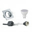 LED Spot Set - Trion - GU10 Fitting - Inbouw Vierkant - Glans Chroom - 6W - Helder/Koud Wit 6400K - Kantelbaar 80mm