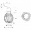 LED Tafellamp op Zonne-energie - Solar Hanglamp - Trion Muricy - Warm Wit 2700K - Spatwaterdicht IP44 - Rond - Zwart Lijntekening