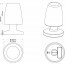 LED Tafellamp - Ovaal - Wit - Kunststof - Spatwaterdicht - USB Oplaadbaar Lijntekening