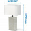 LED Tafellamp - Tafelverlichting - Aigi Astron XL - E14 Fitting - Vierkant - Mat Wit - Keramiek Lijntekening