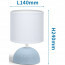 LED Tafellamp - Tafelverlichting - Aigi Conton 1 - E14 Fitting - Rond - Mat Blauw - Keramiek Lijntekening