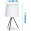 LED Tafellamp - Tafelverlichting - Aigi Pinny - E14 Fitting - Rond - Mat Wit - Staal Lijntekening