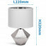 LED Tafellamp - Tafelverlichting - Aigi Uynimo XL - E14 Fitting - Rond - Mat Wit/Zilver - Keramiek Lijntekening