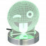 LED Tafellamp - Tafelverlichting - Trion Smilo - 3W - Warm Wit 3000K - RGBW - Rond - Mat Chroom - Aluminium 3