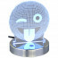 LED Tafellamp - Tafelverlichting - Trion Smilo - 3W - Warm Wit 3000K - RGBW - Rond - Mat Chroom - Aluminium 4