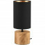 LED Tafellamp - Tafelverlichting - Trion Wooden - E14 Fitting - Rond - Mat Zwart/Goud - Hout 2