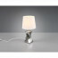 LED Tafellamp - Trion Aneby - E14 Fitting - Rond - Glans Chroom - Keramiek/Textiel 3