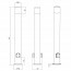 LED Tuinverlichting - Buitenlamp met Stopcontact - Trion Hosina XL - Staand - E27 Fitting - Mat Zwart - Aluminium Lijntekening