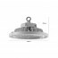 LED UFO High Bay - OSRAM - 200W UGR17 Dimbaar - Magazijnverlichting - Waterdicht IP65 - Helder/Koud Wit 6000K - Aluminium Lijntekening