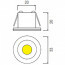 LED Veranda Spot Verlichting 6 Pack - Mony - Inbouw Rond 1W - Natuurlijk Wit 4200K - Mat Chroom Aluminium - Ø33mm Lijntekening