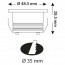 LED Veranda Spot Verlichting - Inbouw Rond 3W - Natuurlijk Wit 4200K - Mat Wit Aluminium - Ø48.5mm Lijntekening