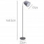 LED Vloerlamp - Aigi Rolo - E14 Fitting - Rond - Mat Grijs - Aluminium Lijntekening