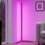LED Vloerlamp - Hoeklamp - Trion Nivo - 10W - RGBW - Dimbaar - Afstandsbediening - Zwart - Aluminium 2