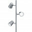 LED Vloerlamp - Trion - 12W - Warm Wit 3000K - 3-lichts - Touch Schakelaar - Rond - Mat Chroom - Aluminium 4