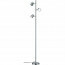 LED Vloerlamp - Trion - 12W - Warm Wit 3000K - 3-lichts - Touch Schakelaar - Rond - Mat Chroom - Aluminium