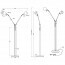 LED Vloerlamp - Trion Besina - E14 Fitting - 2-lichts - Flexibele Arm - Rond - Mat Nikkel - Aluminium Lijntekening