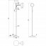 LED Vloerlamp - Trion Flatina - E14 Fitting - Flexibele Arm - Rond - Mat Nikkel - Aluminium Lijntekening