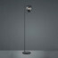 LED Vloerlamp - Trion Pora - E14 Fitting - 1-lichts - Rond - Mat Zwart Rookglas - Aluminium 3
