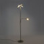 LED Vloerlamp - Trion Spat - 20W + 3W - Aanpasbare Kleur - 2-lichts - Dimbaar - Rond - Mat Chroom - Aluminium 12
