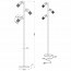LED Vloerlamp - Trion Yosh - E14 Fitting - Rond - Mat Zwart - Aluminium Lijntekening