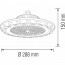 LED Magazijnverlichting / Highbay UFO Waterdicht 100W 6400K Helder/Koud Wit Rond 288x150mm Aluminium IP65 Lijntekening