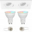 Mi-Light - LED Spot Set GU10 - Smart LED - Wifi LED - Slimme LED - 4W - RGB+CCT - Aanpasbare Kleur - Dimbaar - Pragmi Borny Pro - Inbouw Rechthoek Dubbel - Mat Wit - Kantelbaar - 175x92mm