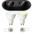 PHILIPS HUE - LED Spot Set GU10 - White Ambiance - Bluetooth - Pragmi Zano Pro - Inbouw Ovaal Dubbel - Mat Zwart - Kantelbaar - 185x93mm