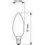 PHILIPS - LED Lamp 10 Pack Filament - Classic LEDCandle 827 B35 CL - E14 Fitting - 2W - Warm Wit 2700K | Vervangt 25W Lijntekening