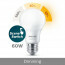 PHILIPS - LED Lamp 10 Pack - SceneSwitch 827 A60 - E27 Fitting - Dimbaar - 2W-8W - Warm Wit 2200K-2700K | Vervangt 60W 3