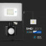 SAMSUNG - LED Bouwlamp 10 Watt met sensor - LED Schijnwerper - Viron Dana - Helder/Koud Wit 6400K - Spatwaterdicht IP44 - Mat Zwart - Aluminium 8