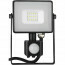 SAMSUNG - LED Bouwlamp 10 Watt met sensor - LED Schijnwerper - Viron Dana - Helder/Koud Wit 6400K - Spatwaterdicht IP44 - Mat Zwart - Aluminium 2