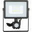 SAMSUNG - LED Bouwlamp 20 Watt met sensor - LED Schijnwerper - Viron Dana - Warm Wit 3000K - Spatwaterdicht IP44 - Mat Zwart - Aluminium 2