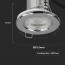 SAMSUNG - LED Spot - Inbouwspot - Trion Cunvi - 5W - Waterdicht IP65 - Dimbaar - Natuurlijk Wit 4000K - Mat Chroom - Aluminium - Rond Lijntekening