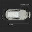 SAMSUNG - LED Straatlamp Slim - Viron Unato - 50W - Natuurlijk Wit 4000K - Waterdicht IP65 - Mat Grijs - Aluminium Lijntekening