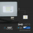 SAMSUNG - LED Bouwlamp 10 Watt - LED Schijnwerper - Viron Ponimo - Helder/Koud Wit 6400K - Kabelverbinding - Mat Zwart - Aluminium 6