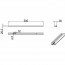 Spanningsrail - Trion Dual - 2 Fase - Opbouw - Aluminium - Mat Zwart - 0.5m Lijntekening