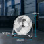 Ventilator - Aigi Unimo - Vloerventilator - Staand - Rond - Mat Zilver - Kunststof Lijntekening