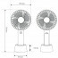 Ventilator met Water op Batterijen - Trion Wando - Mistventilator - Mini Tafelventilator - USB Oplaadbaar - Rond - Mat Wit Lijntekening