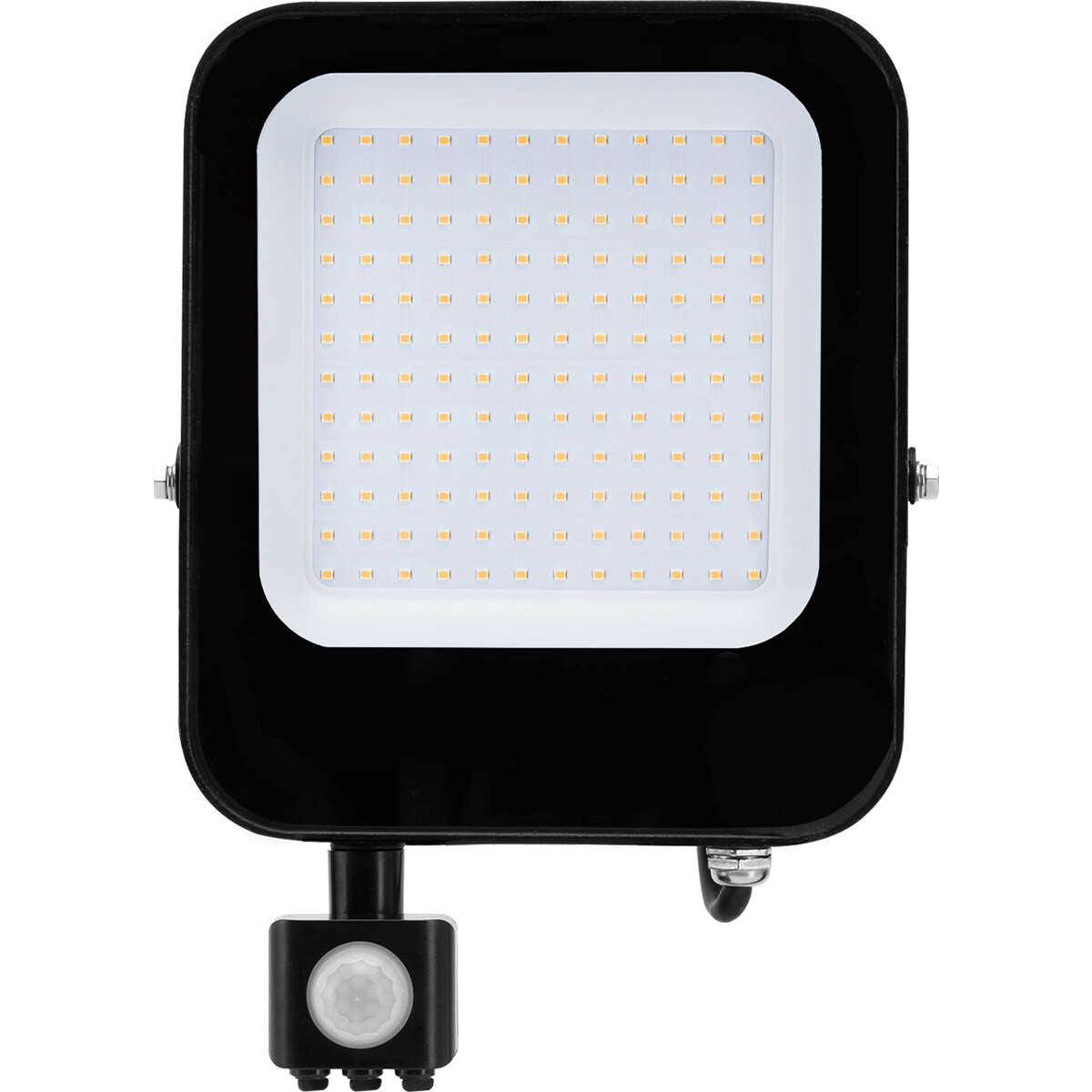 LED Bouwlamp 100 Watt met Sensor LED Schijnwerper Aigi Ixi Natuurlijk Wit 4000K Waterdicht IP65 Mat 