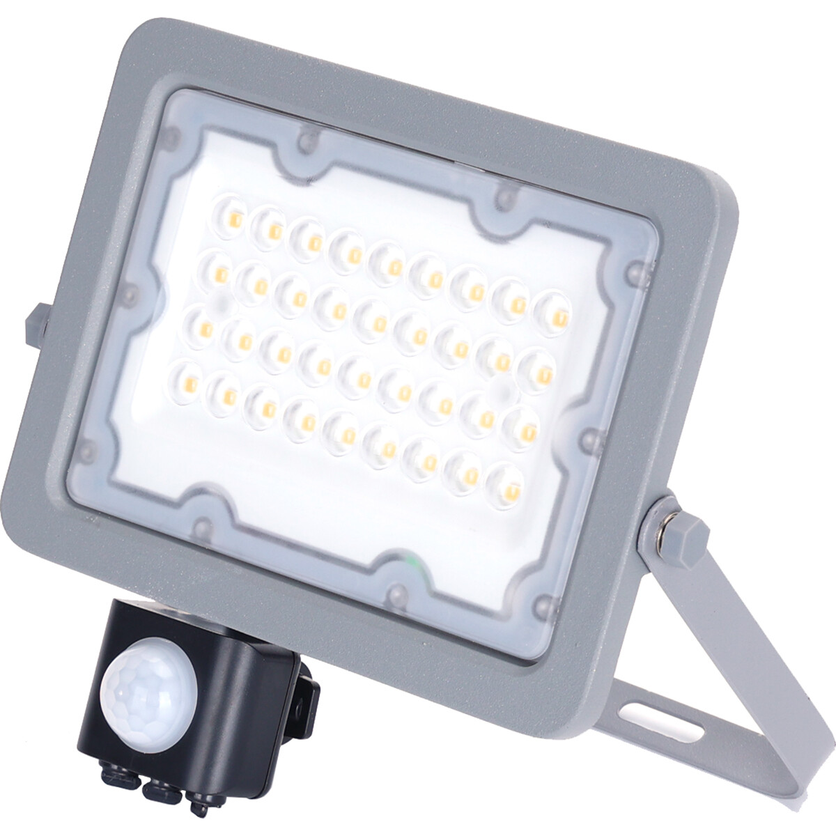 LED Bouwlamp met Sensor - Aigi Zuino - 30 Watt - Natuurlijk Wit 4000K - Waterdicht IP65 - Kantelbaar