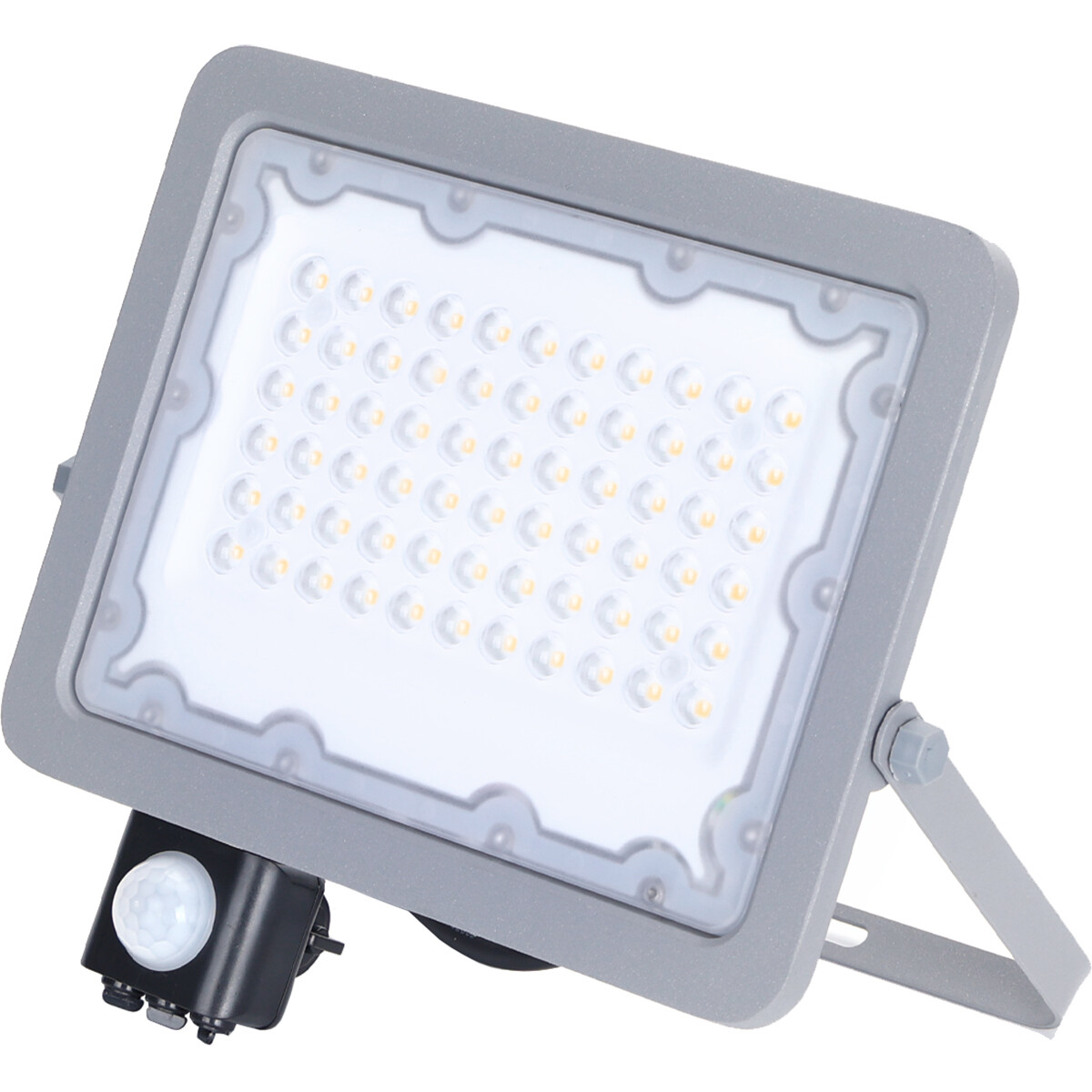 LED Bouwlamp met Sensor - Aigi Zuino - 50 Watt - Natuurlijk Wit 4000K - Waterdicht IP65 - Kantelbaar
