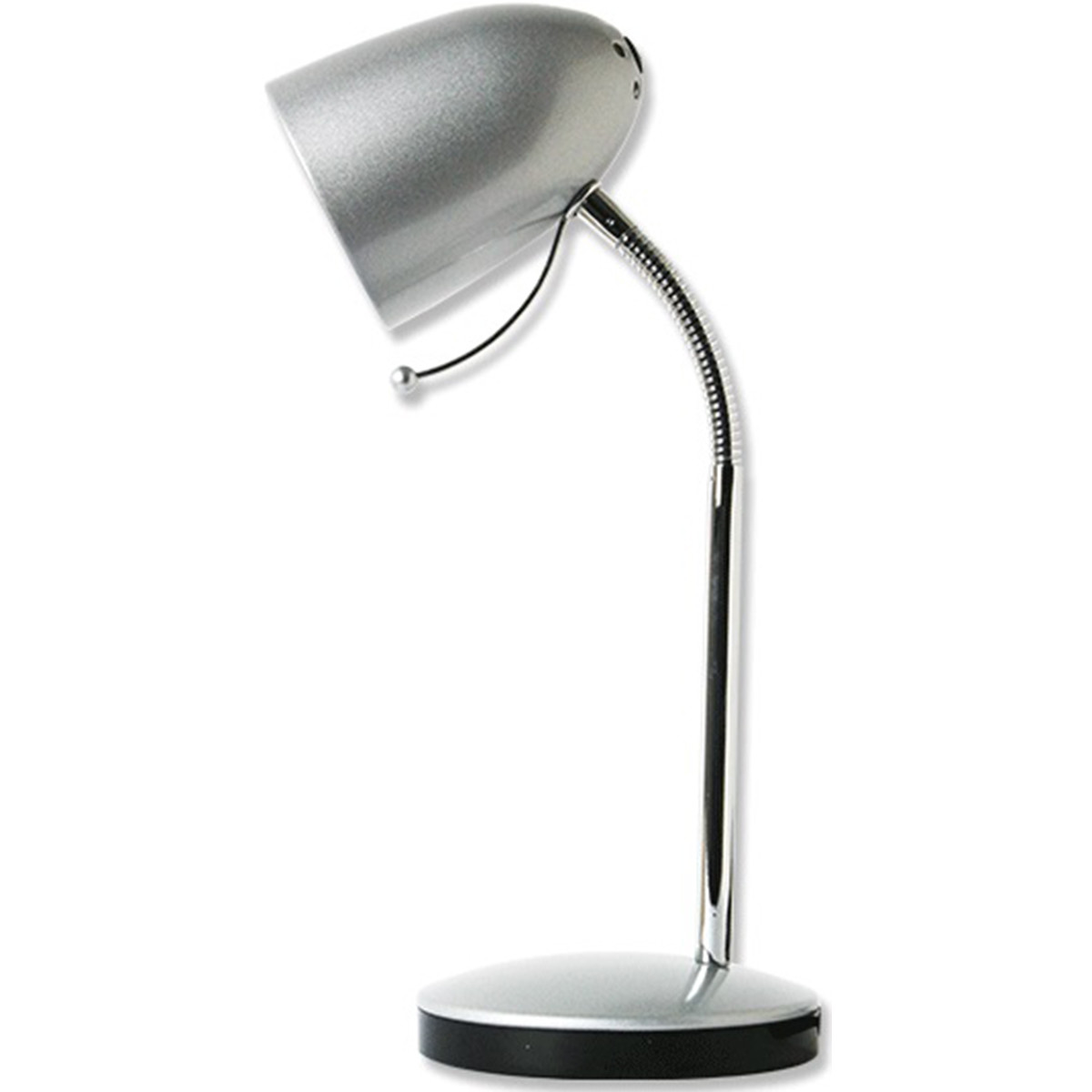 LED Bureaulamp Aigi Wony E27 Fitting Flexibele Arm Rond Glans Zilver