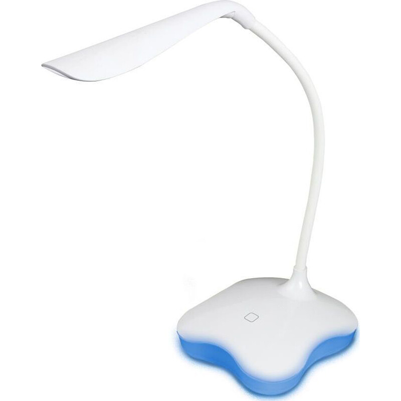 LED Bureaulamp - Estoza Mimo - 3W - Helder/Koud Wit 5500K - Touch Schakelaar - Dimbaar - Flexibele Arm - USB Opladen - Mat Wit - Kunststof product afbeelding