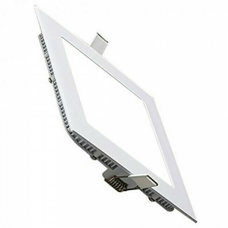 LED Downlight Slim - Inbouw Vierkant 15W - Helder/Koud Wit 6400K - Mat Wit Aluminium - 195mm
