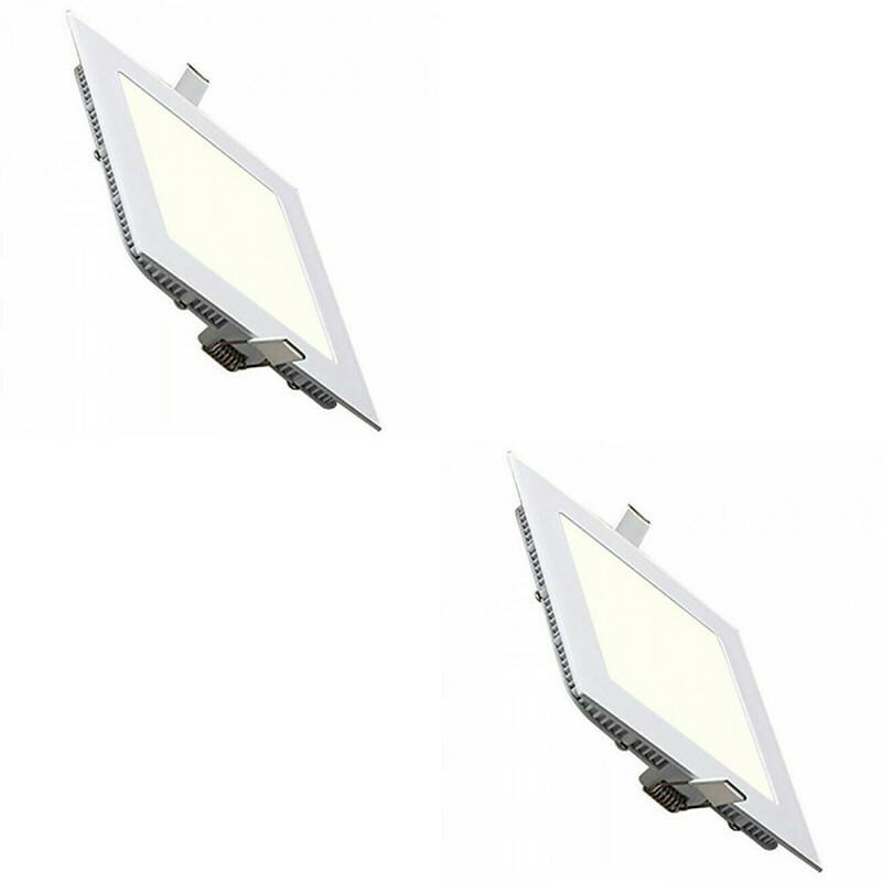 LED Downlight Slim 2 Pack - Inbouw Vierkant 18W - Natuurlijk Wit 4200K - Mat Wit Aluminium - 225mm