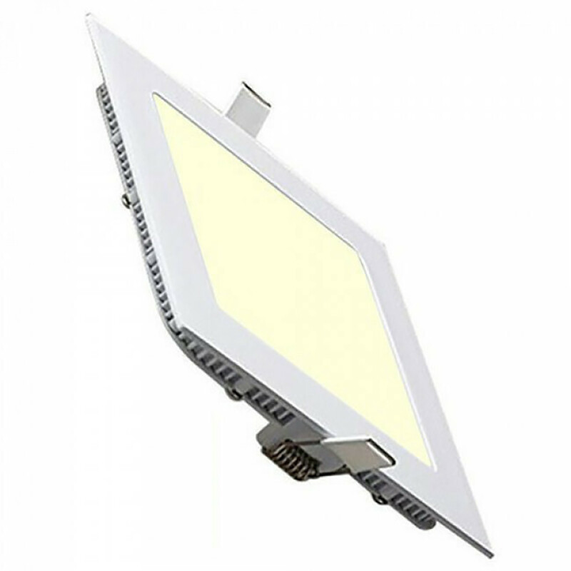 LED Downlight Slim - Inbouw Vierkant 6W - Warm Wit 2700K - Mat Wit Aluminium - 113.5mm
